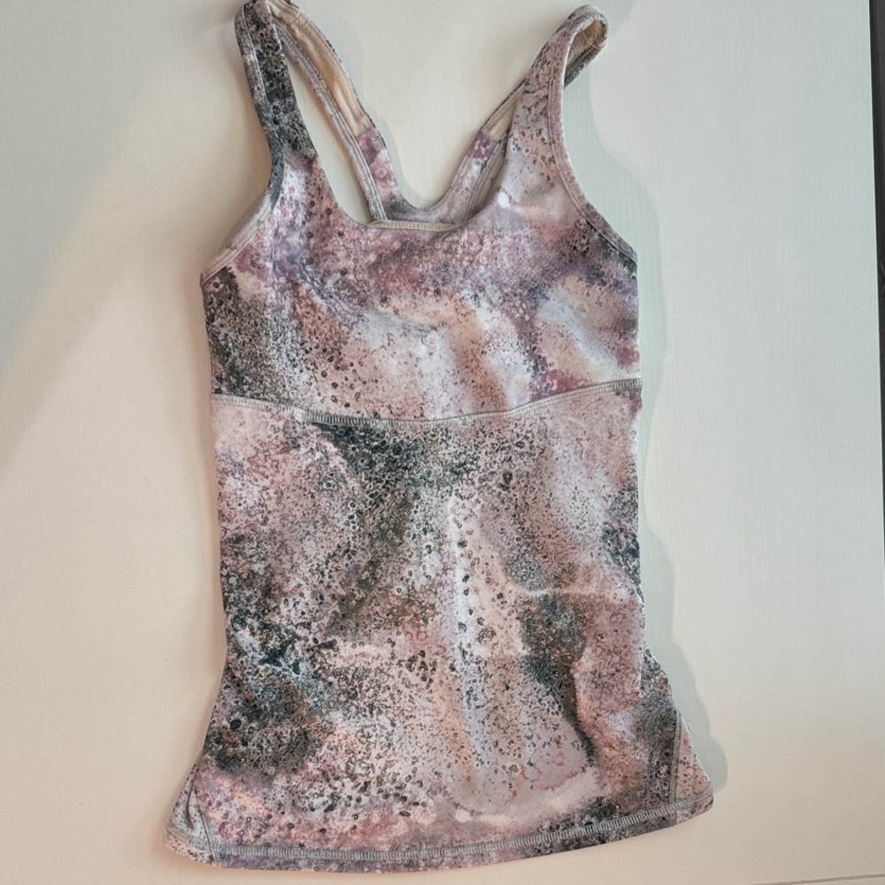 Lululemon Athletica Pink and Gray Tank Top